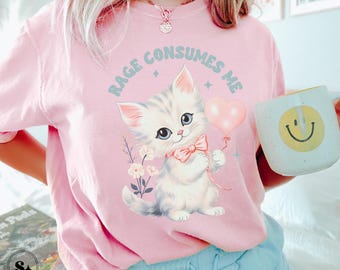 Weird Cat Shirt, Dark Humor Tee, Trendy Comfort Colors, Wierdcore Tshirt, Feminist T-shirt, Riot Grrrl Tee, Pastel Goth Shirt, Cat Meme
