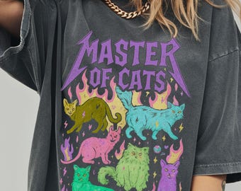 Whimsigoth Cat Lover T-Shirt: Heavy Metal Pastel Goth Comfort Colors Tee