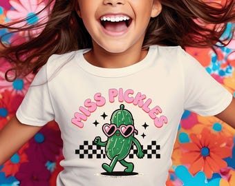 Youth Pickle Shirt, Miss Pickles Shirt, Pickle Gift, Just a Girl Who Loves Pickles, Pickle Lover Gift, Child Pickle Tshirt, Silly Kids Shirt